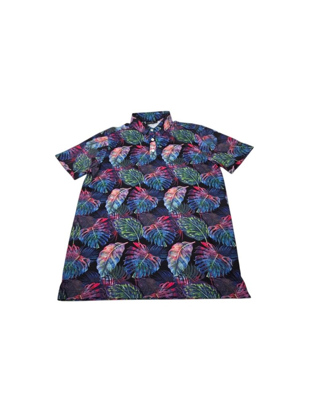 Sunday Swagger Floral Tropical Polo Golf Shirt Men's Medium Colorful Performance